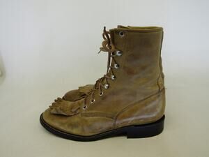 Cowtown Mens Size 8.5 D Brown Leather Laces Ankle Cowboy Western Boots